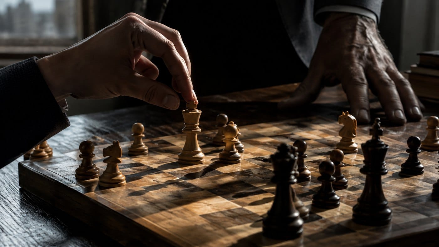 Illustration: a move with few pieces.
