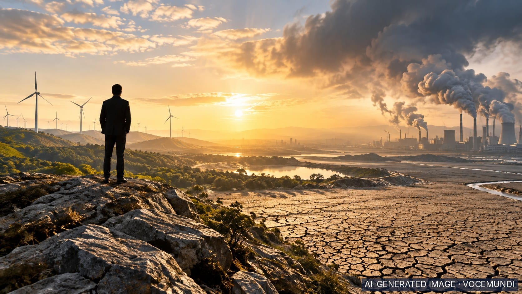 AI-generated image: UN report says climate pledges fall far short of Paris goals