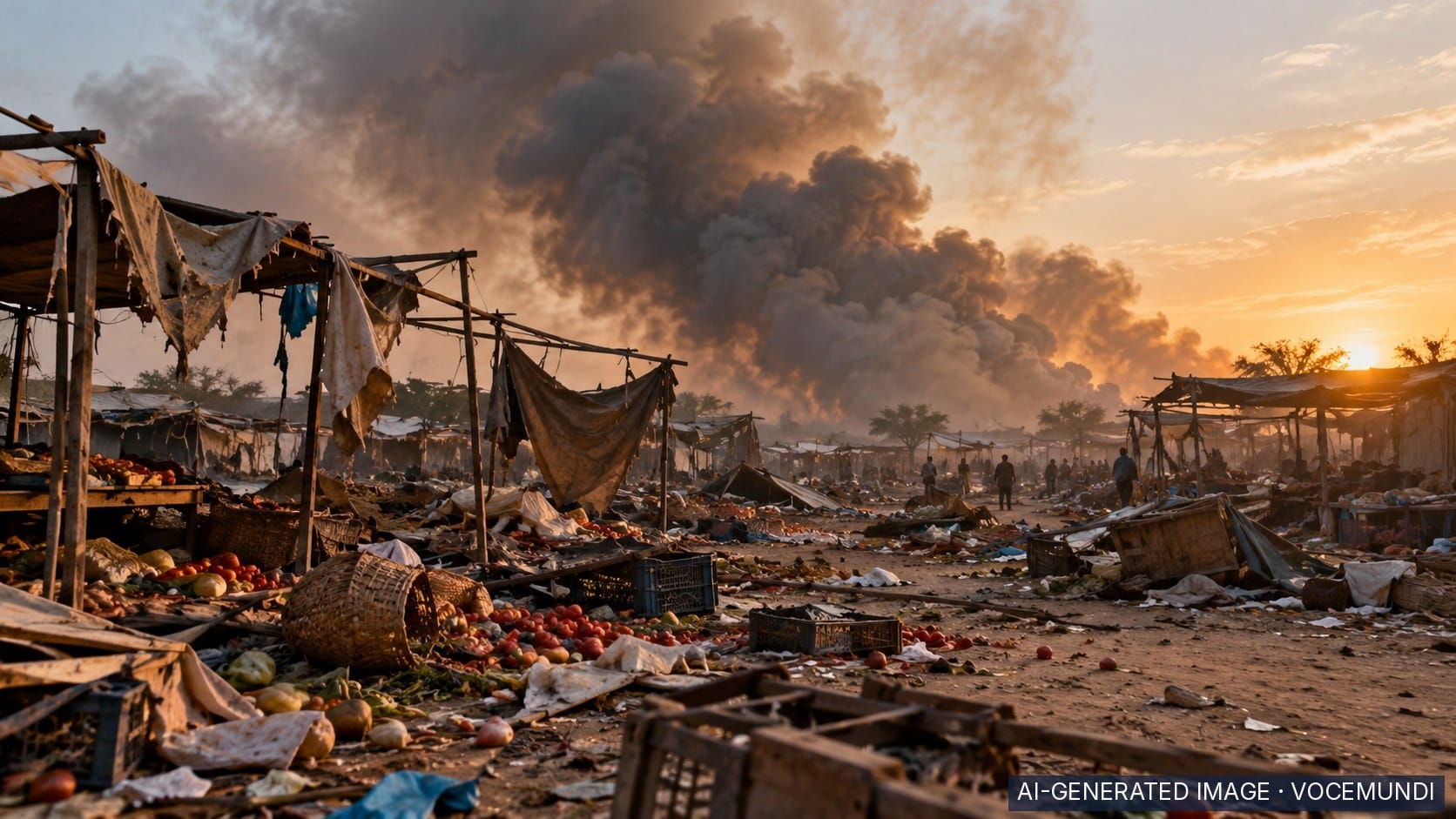 AI-generated image: Drone strike on Abyei market kills at least 153, officials say