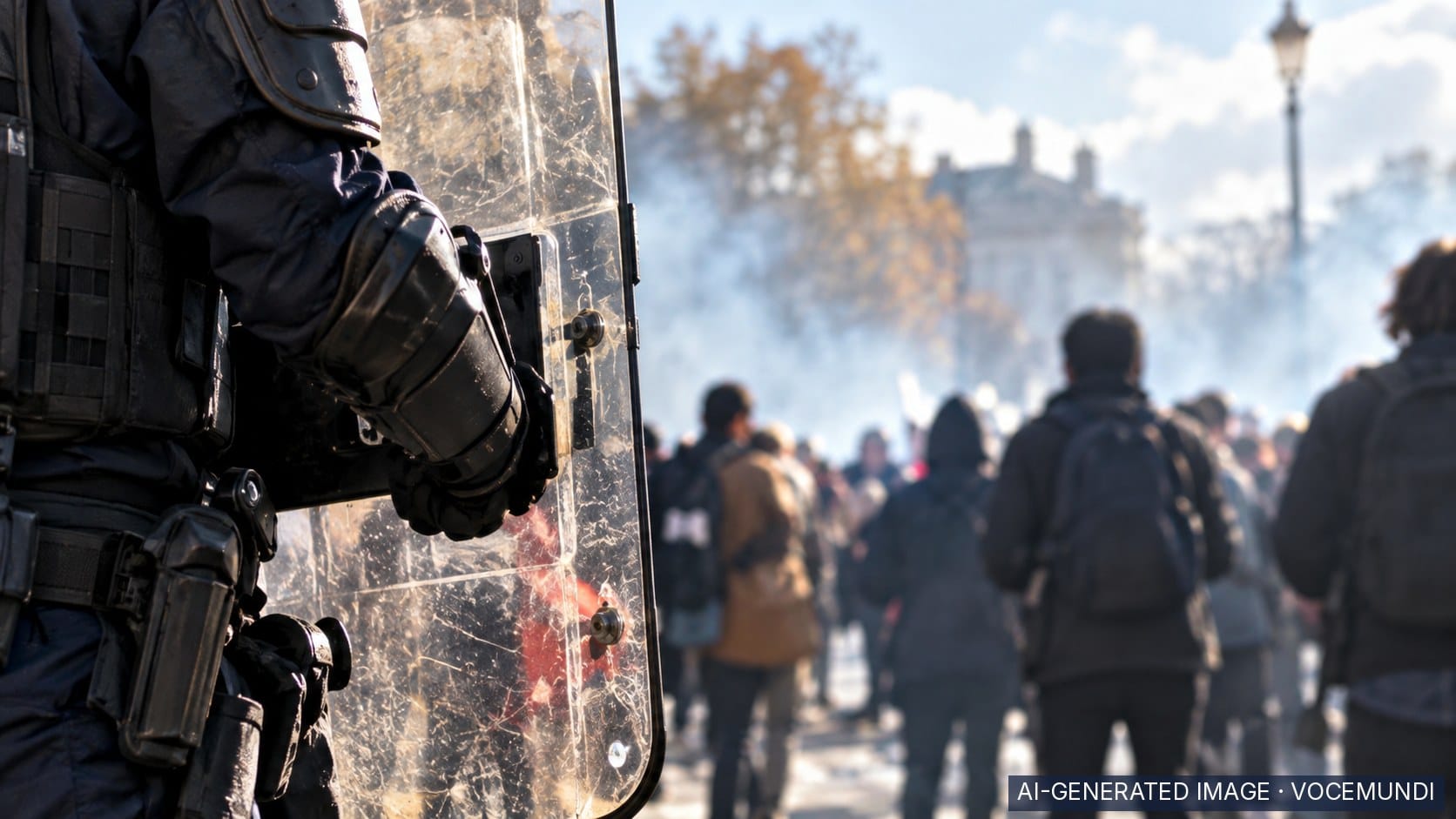 AI-generated image: France tightens protest rules after weekend of unrest