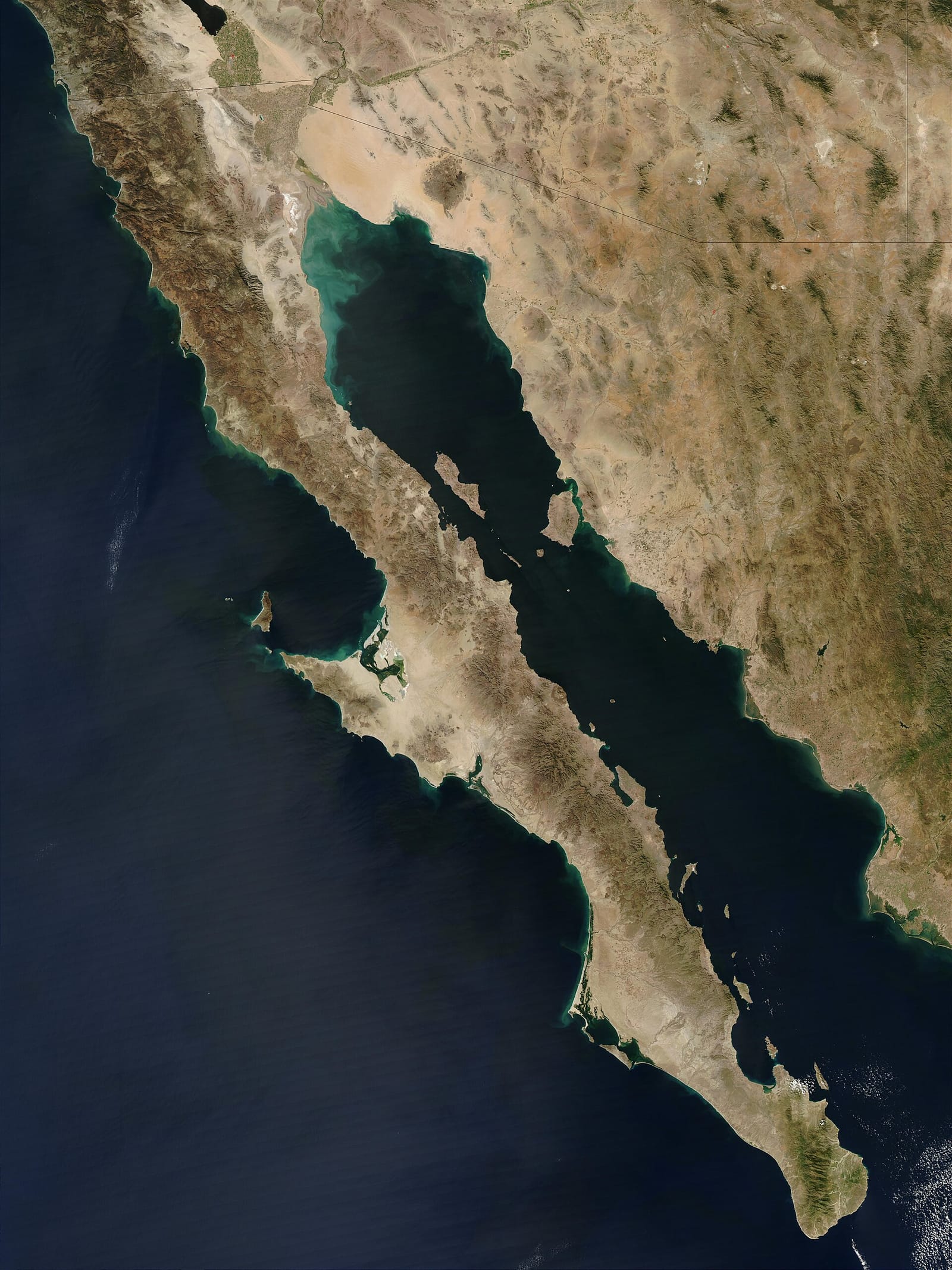 Satellitenansicht der mexikanischen Halbinsel Niederkalifornien