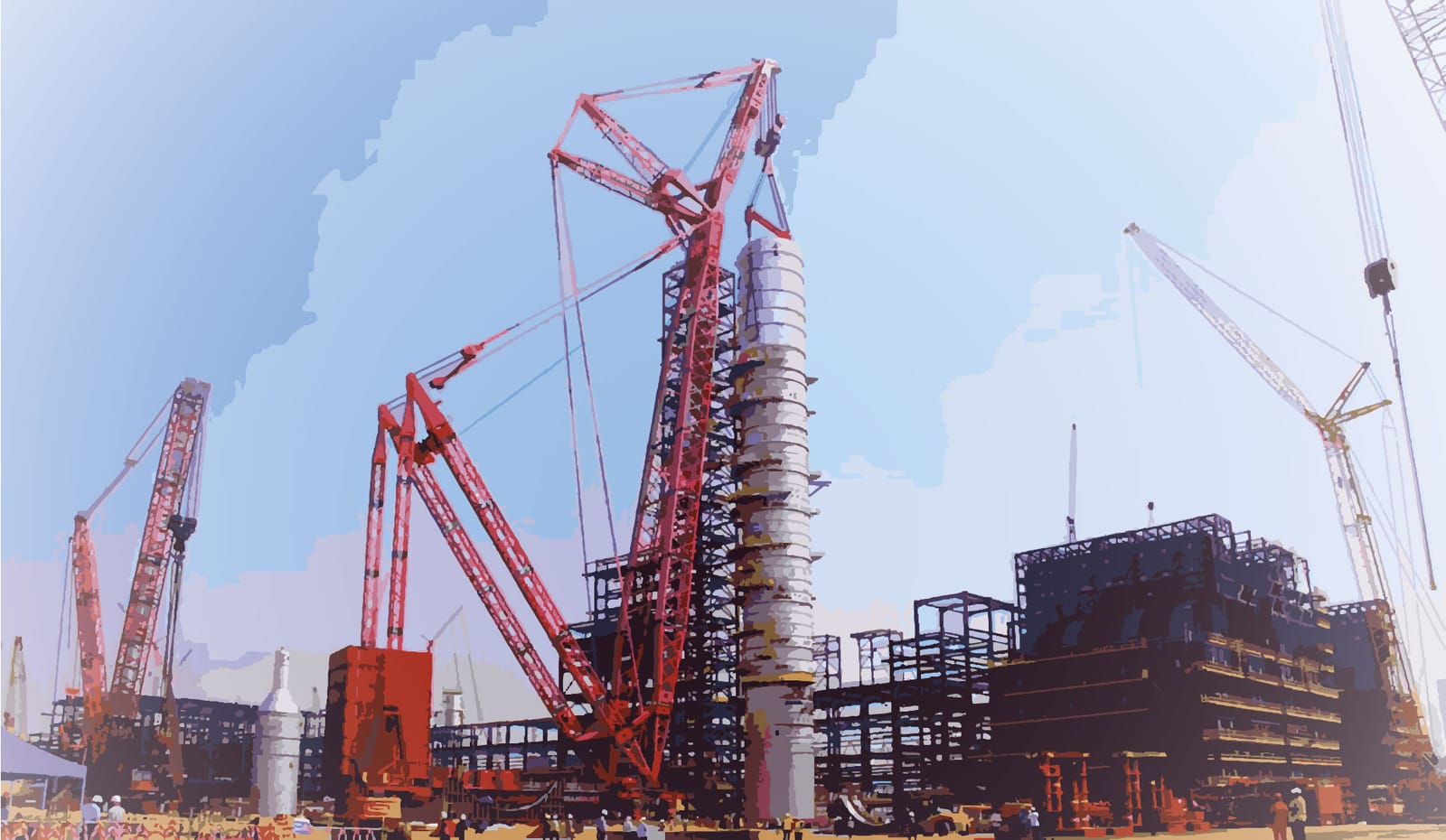 Crude distillation column at Dangote's existing refinery in Lagos, Nigeria