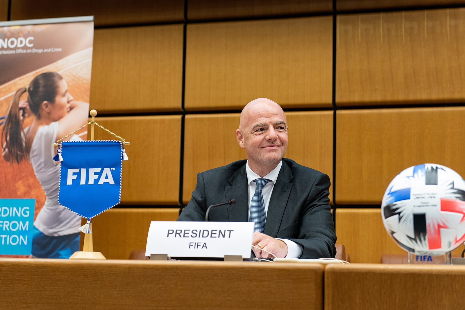 El presidente de la FIFA, Gianni Infantino, en Viena en 2020