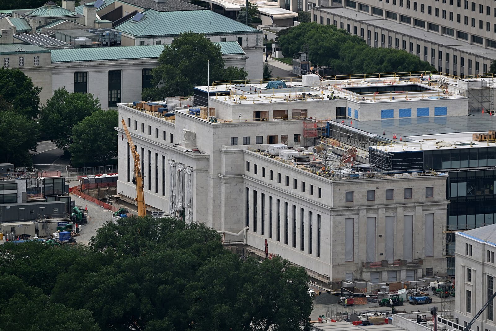 Renovation construction at the Fed's Eccles Building, June 2026
