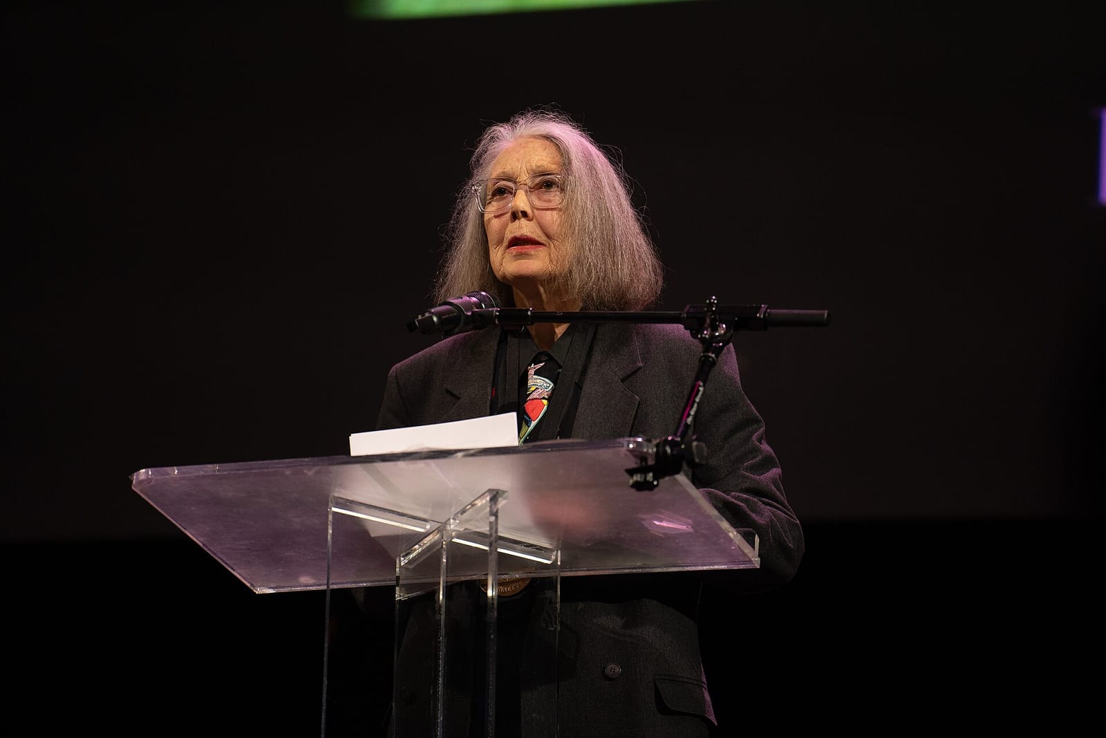 Anne Carson at a 2024 National Book Awards reading, New York