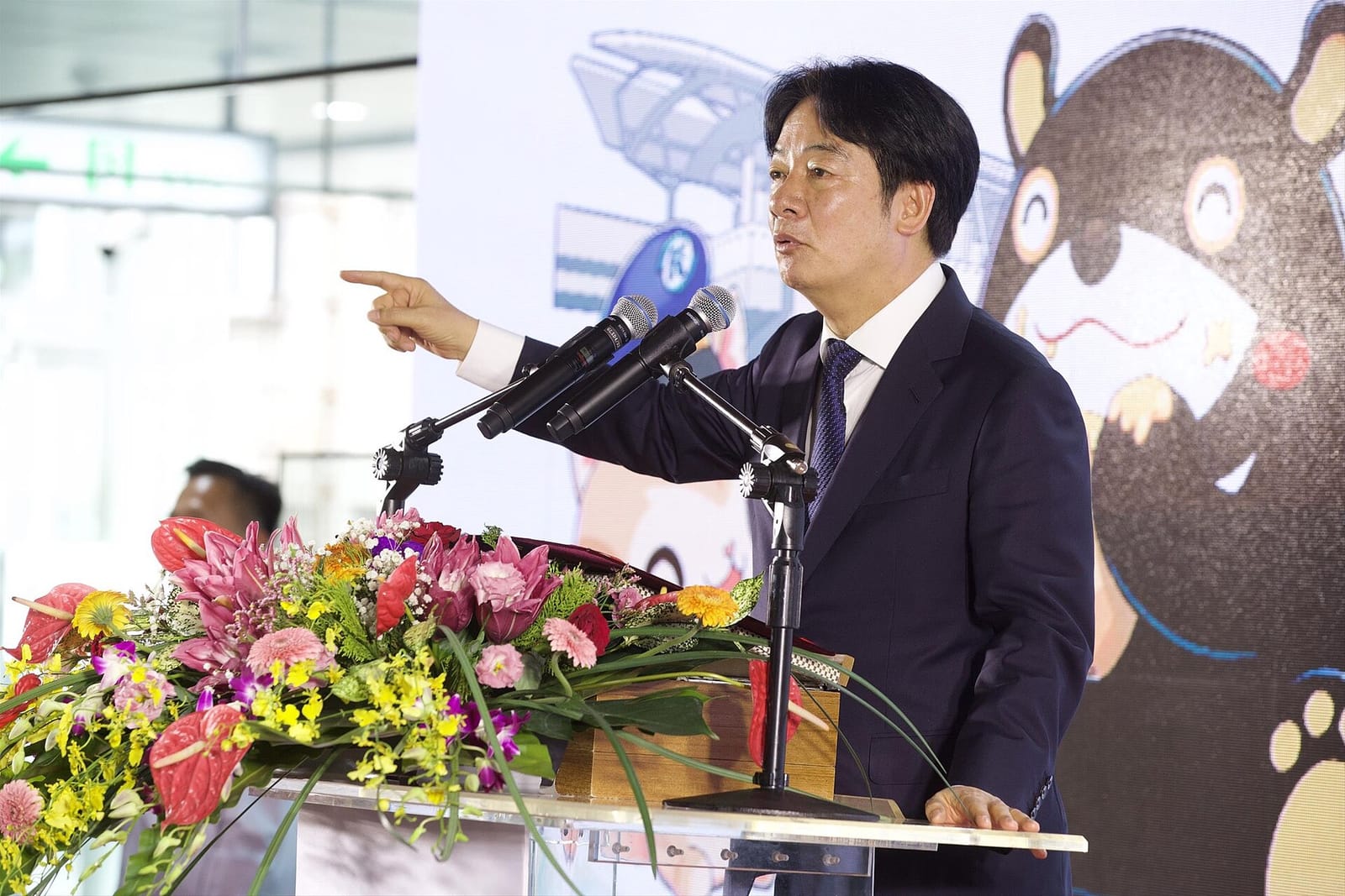 File photo: Taiwan President Lai Ching-te speaking at Gangshan Station opening