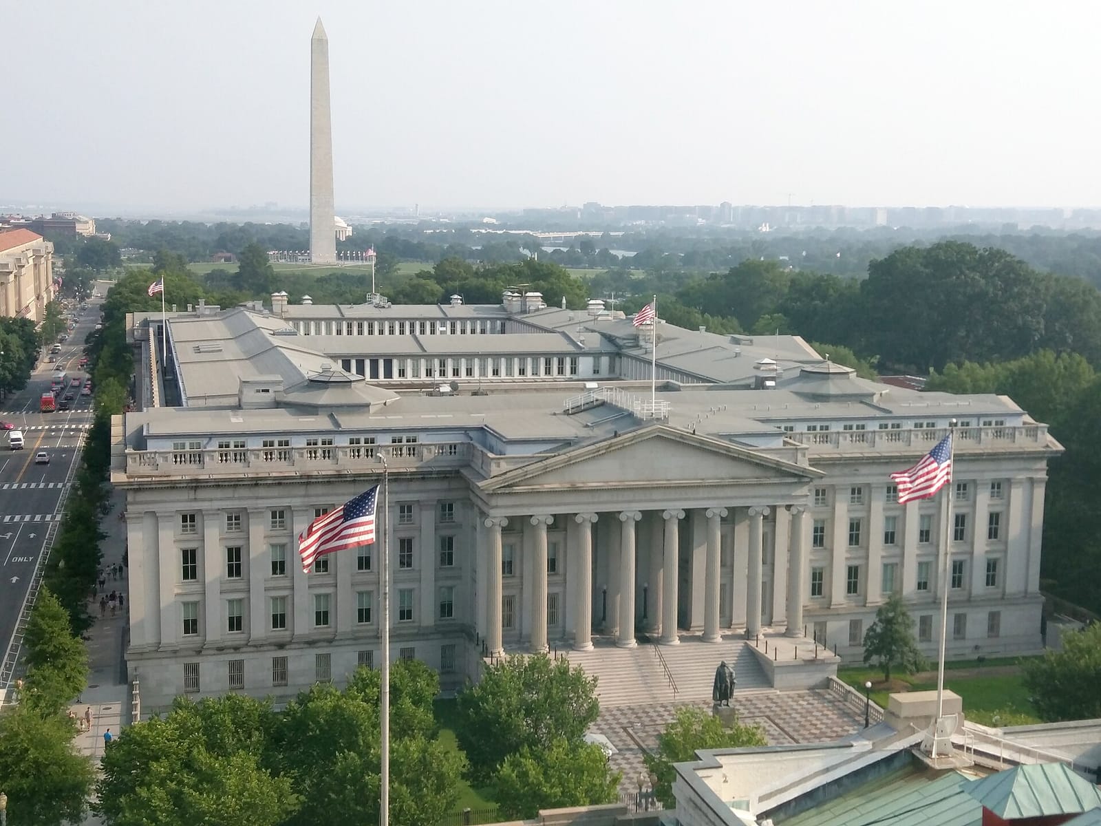 File photo: US Treasury building in Washington, DC
