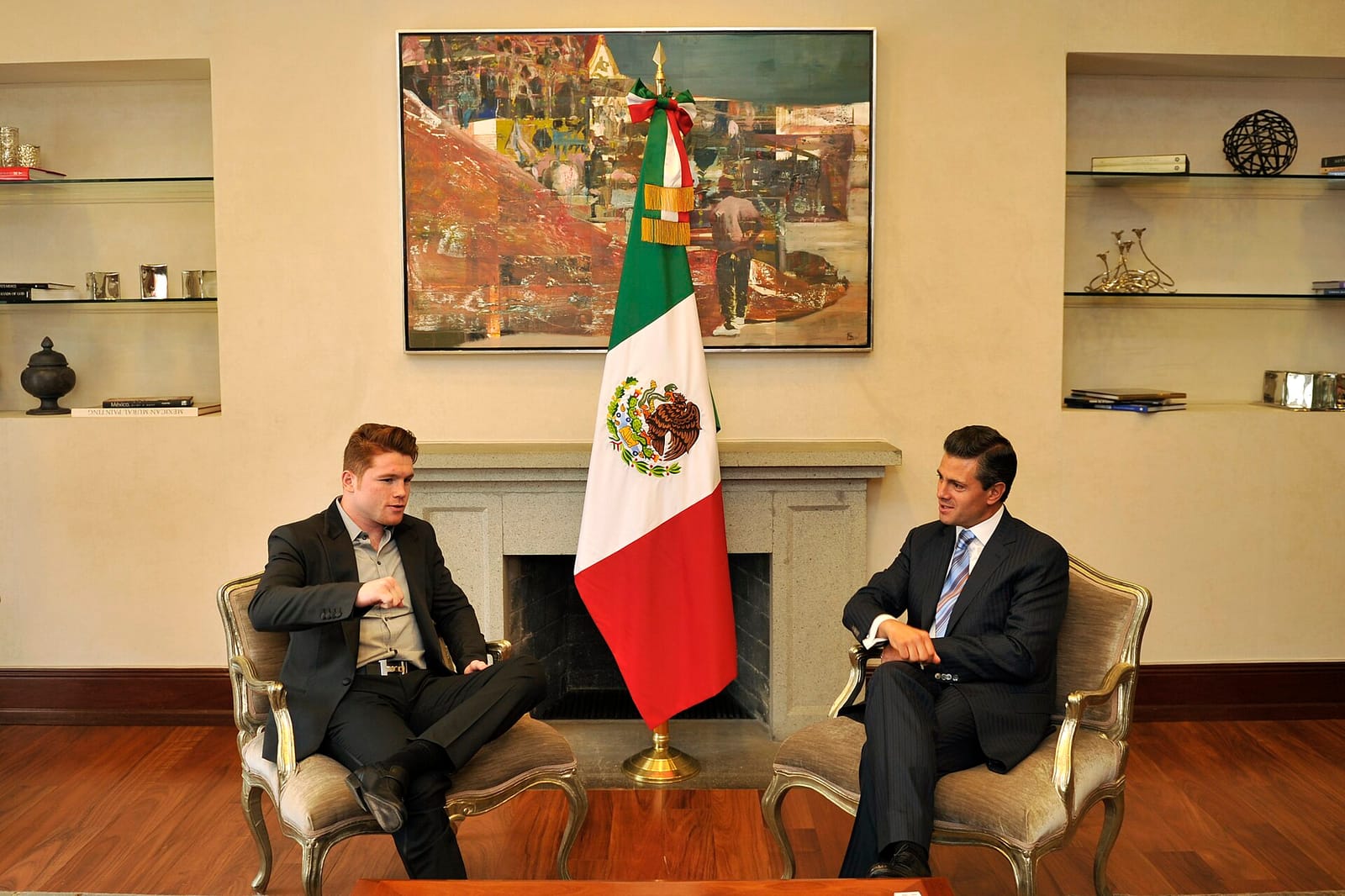 File photo: Saúl "Canelo" Álvarez visiting Los Pinos residence in Mexico City