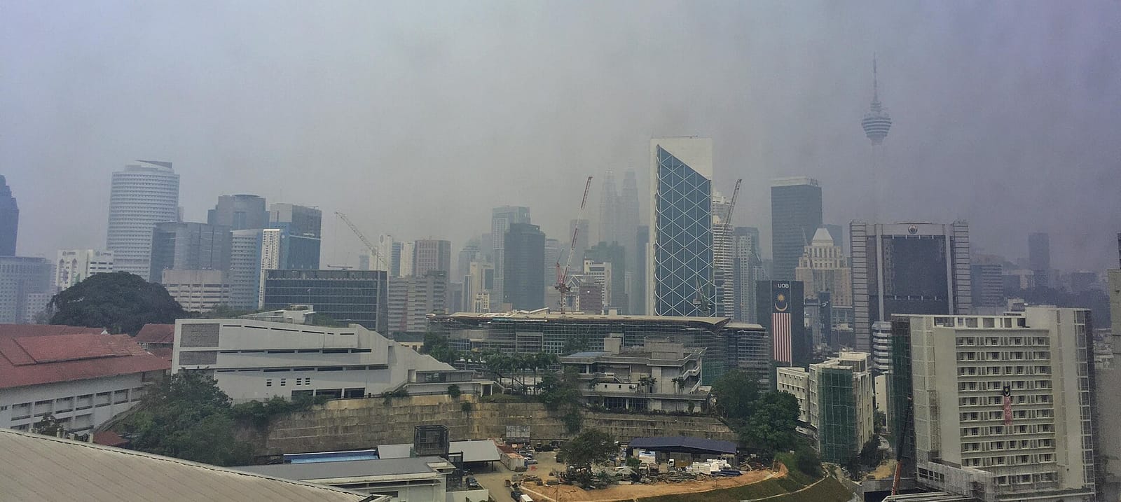 File photo: Haze shrouds Kuala Lumpur skyline and Petronas Towers, 2019