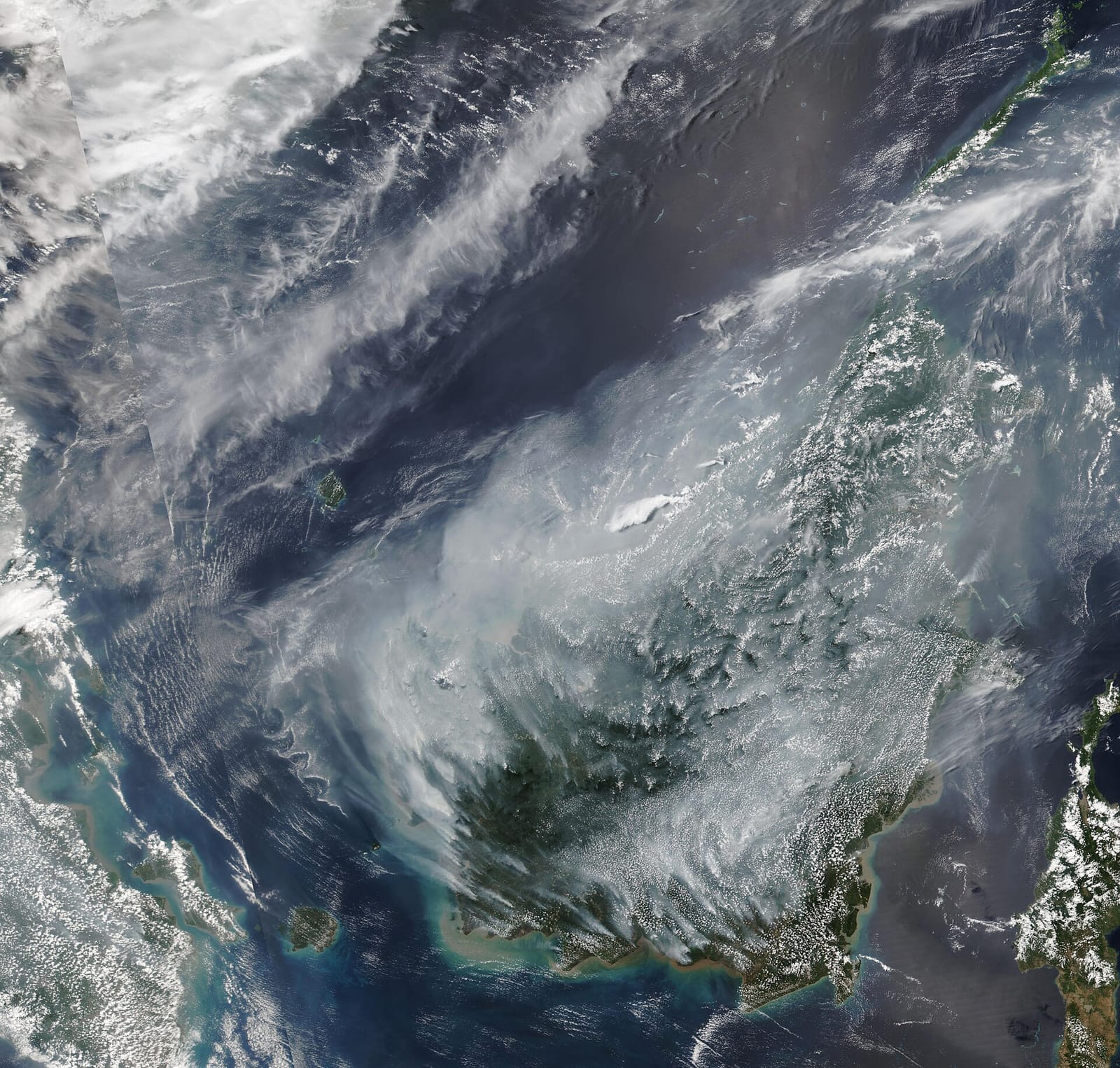Satellite imagery of haze over Southeast Asia, September 1, 2026