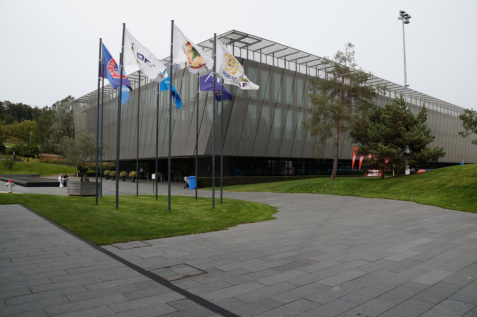 File photo: Home of FIFA headquarters building and flags in Zurich