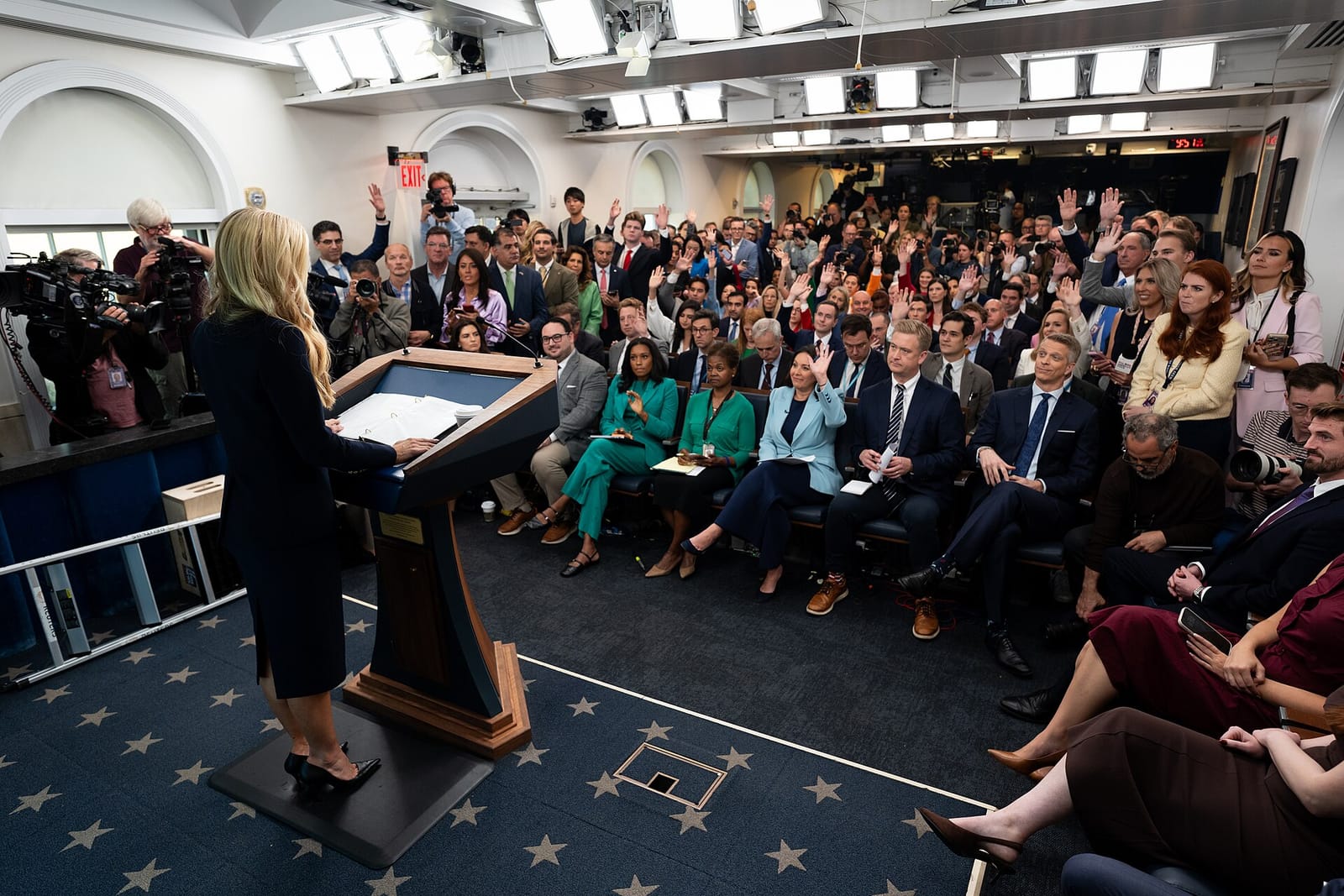 Press Secretary Katie Zacharia holds her first White House press briefing
