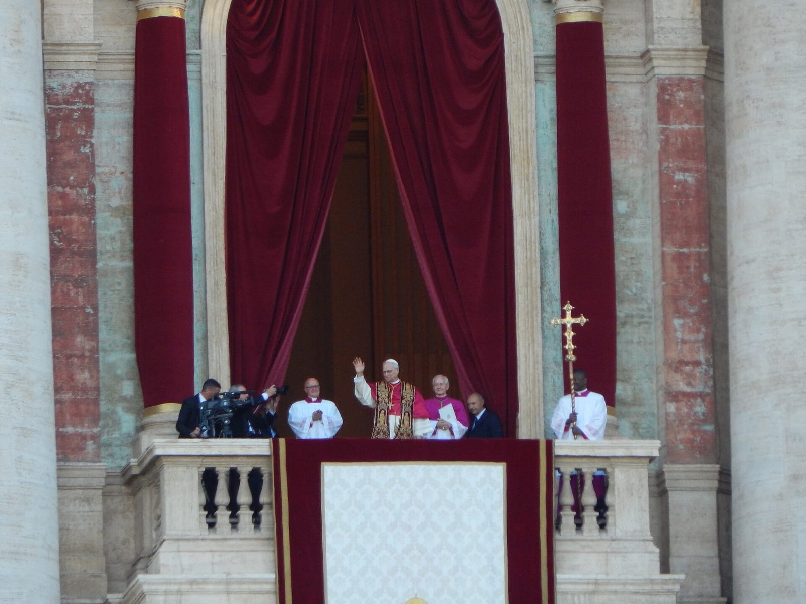 File photo: Pope Leo XIV waves in St. Peter's Square after election