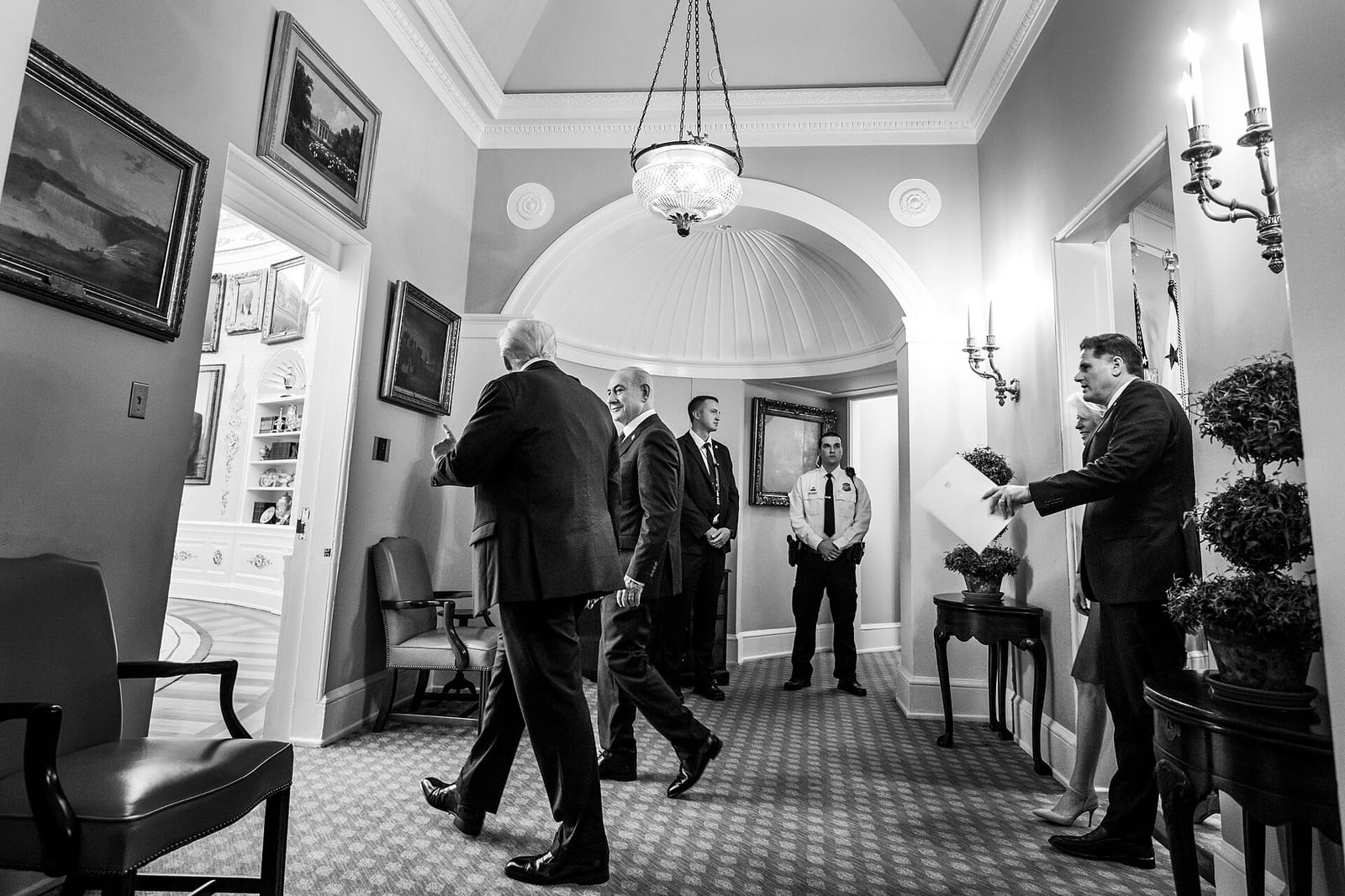File photo: Trump and Netanyahu enter the Oval Office, September 2025