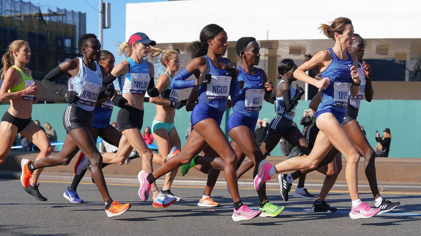 File photo: Women's elite leaders at the 2019 New York City Marathon
