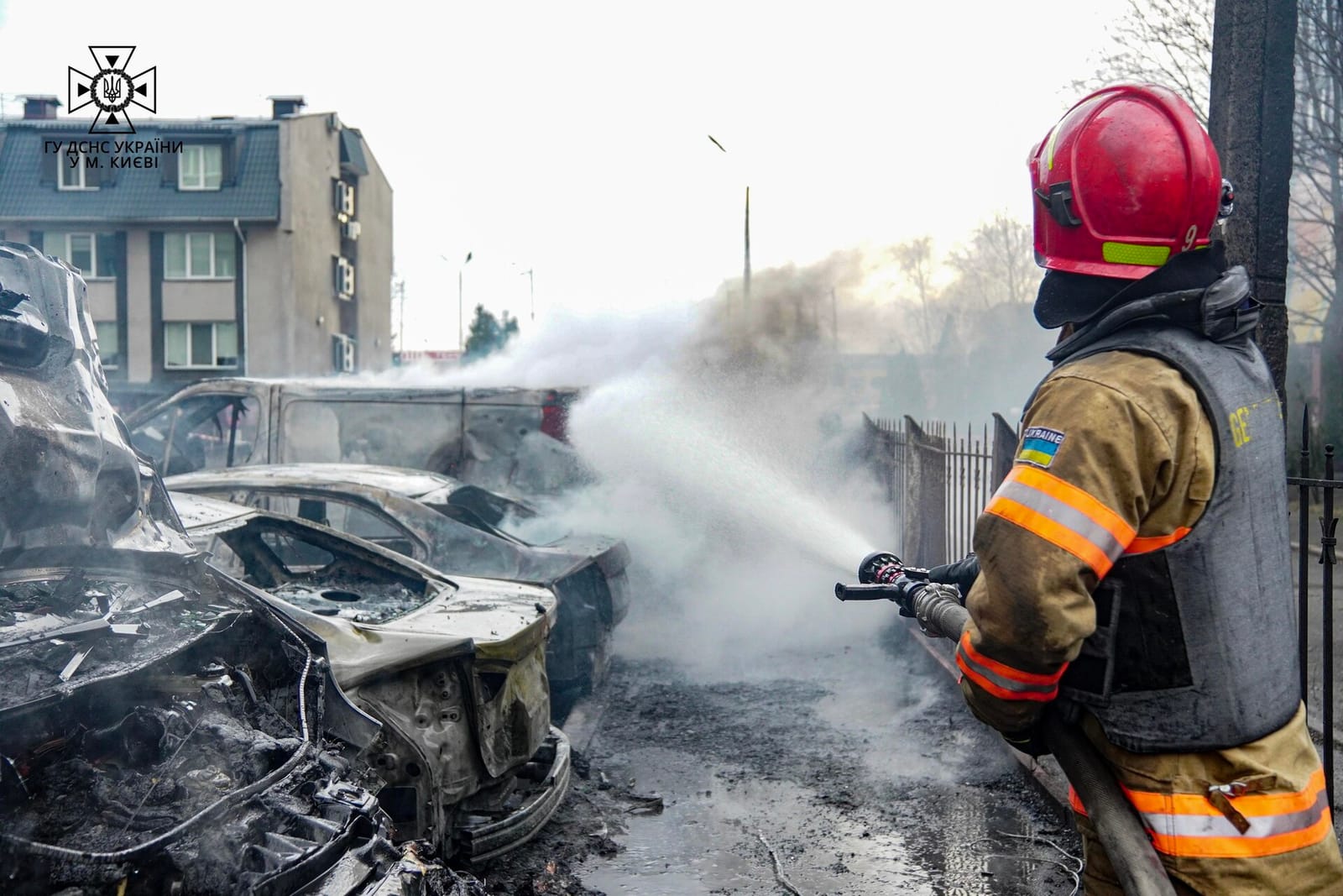 File photo: Emergency workers in Kyiv after Russian missile strike, March 2023