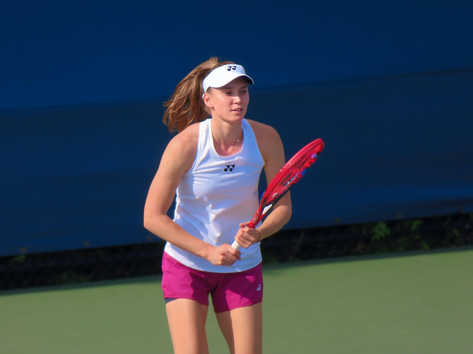 File photo: Elena Rybakina practicing at the 2024 US Open
