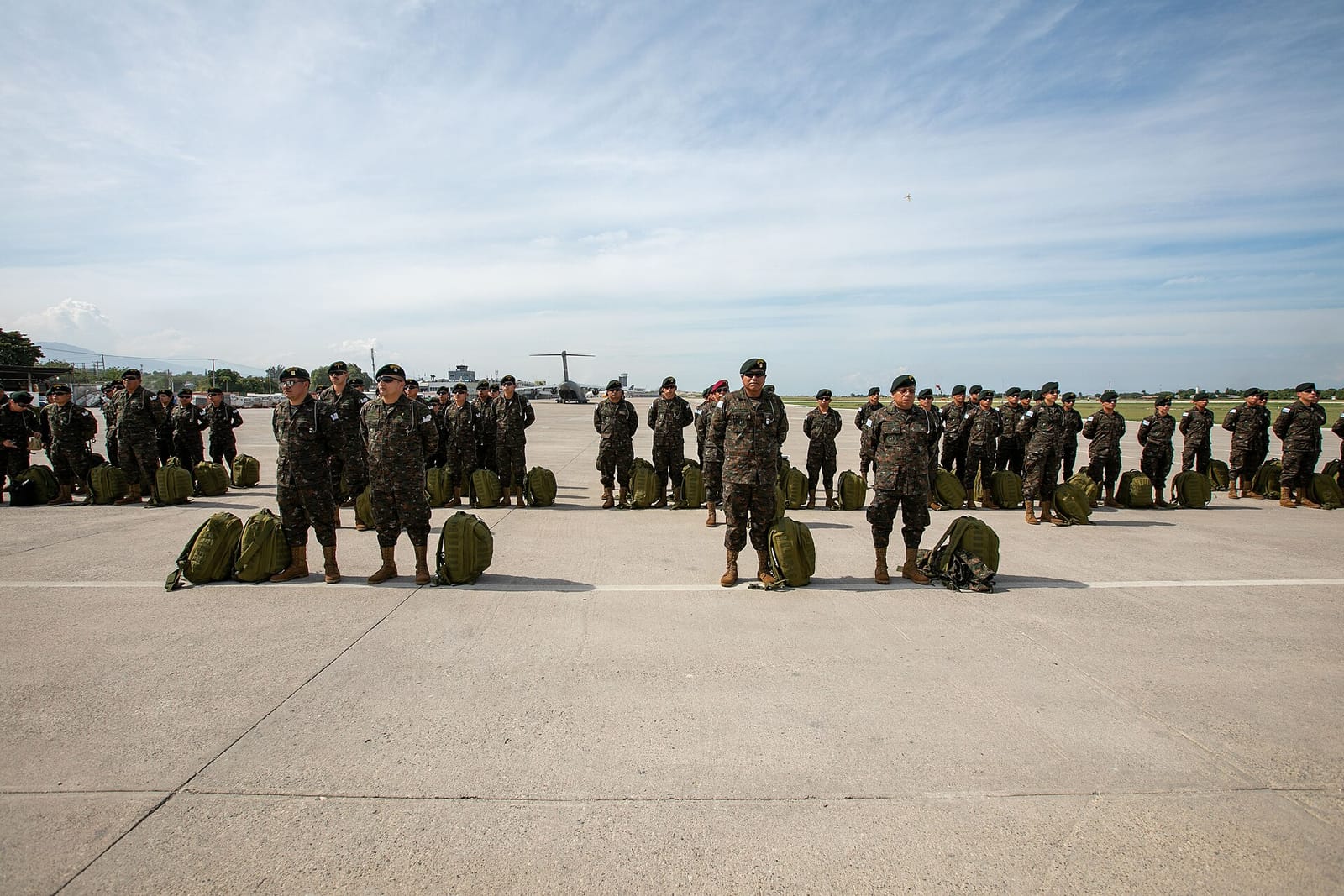 File photo: Salvadoran and Guatemalan security mission troops arriving in Haiti, January 2025