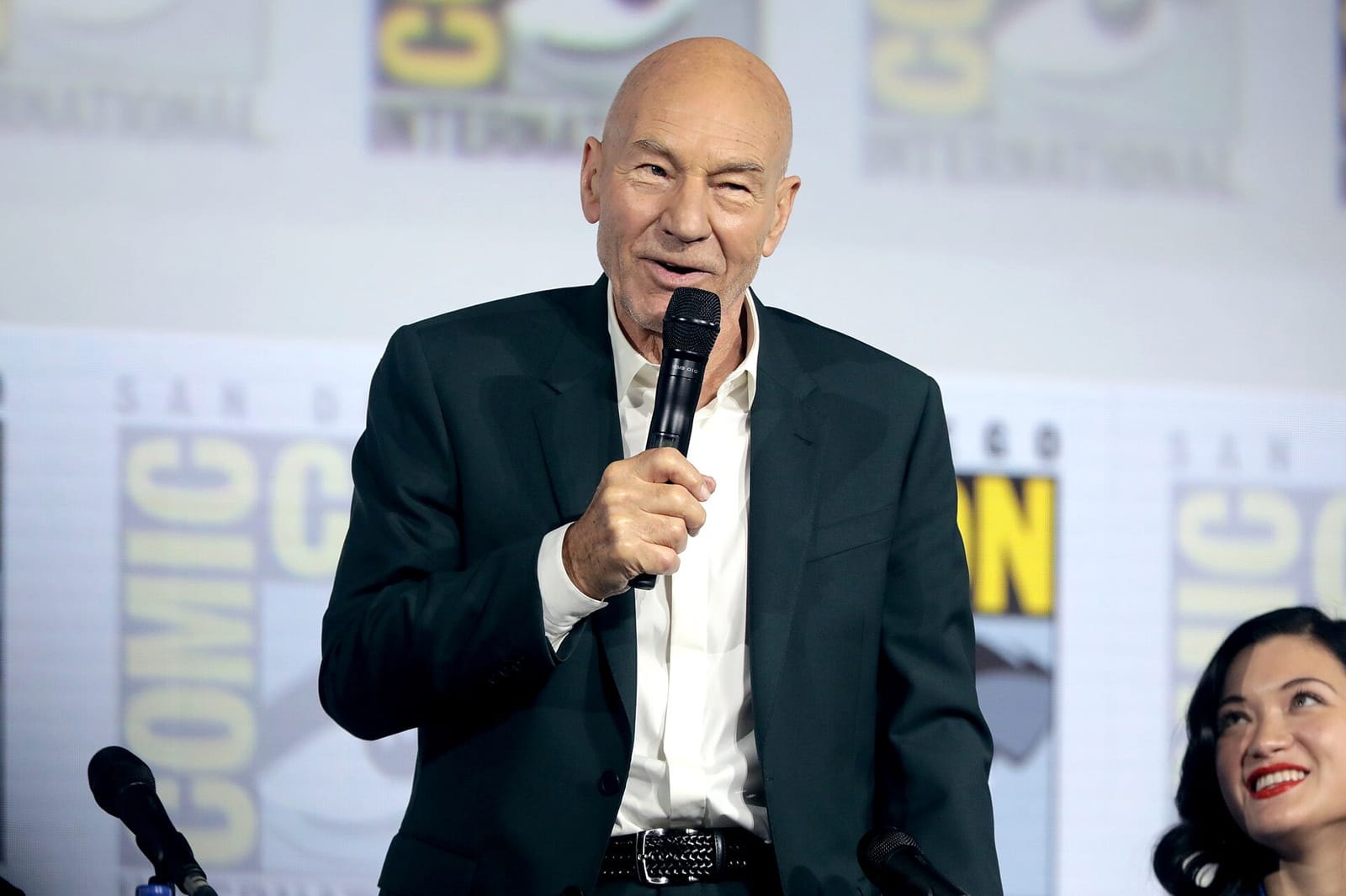 File photo: Patrick Stewart speaking at San Diego Comic-Con, 2019