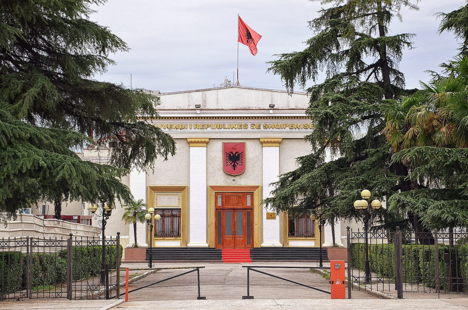 The National Assembly building in Tirana, Albania