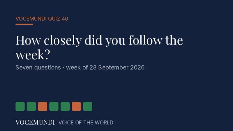 Quiz Vocemundi 40 : sept questions sur l'actualité de la semaine